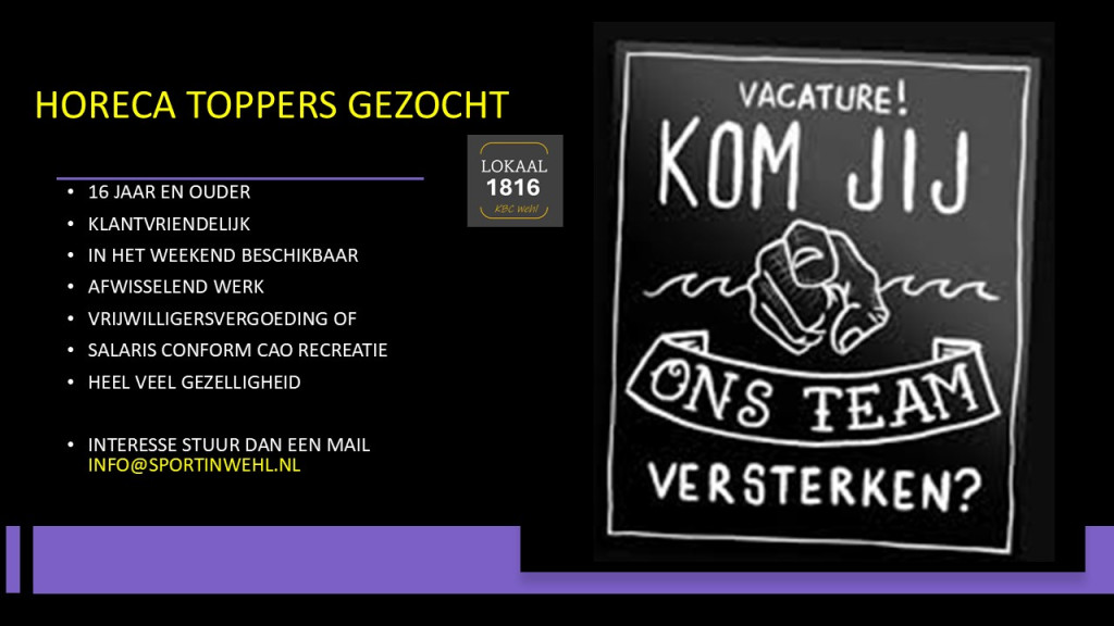 Horeca Toppers gezocht